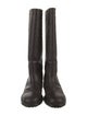 Chanel Interlocking CC Logo Leather Rain Boots