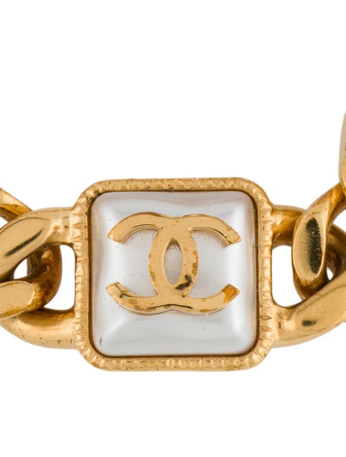 Chanel 2020 Faux Pearl CC Station Bracelet