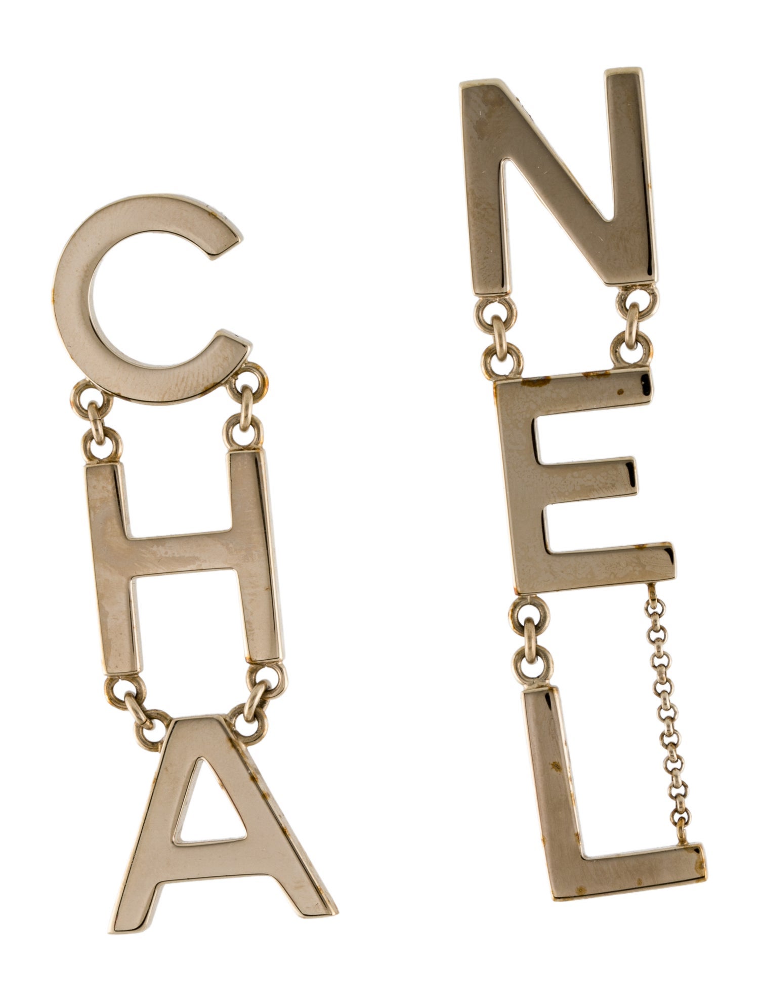 Chanel 2020 'CHA-NEL' Drop Earrings