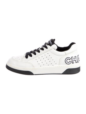 Chanel Interlocking CC Logo Leather Sneakers