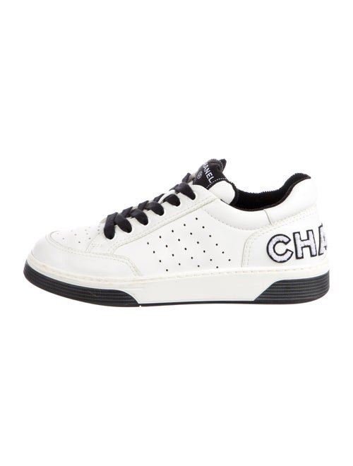 Chanel Interlocking CC Logo Leather Sneakers