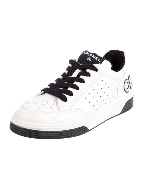 Chanel Interlocking CC Logo Leather Sneakers