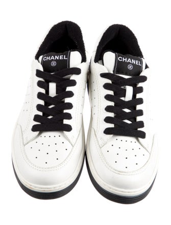 Chanel Interlocking CC Logo Leather Sneakers