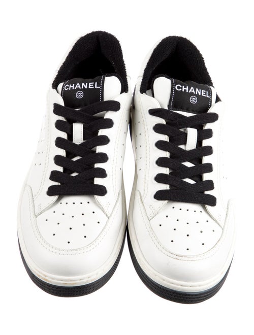 Chanel Interlocking CC Logo Leather Sneakers