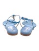 Chanel Interlocking CC Logo Leather T-Strap Sandals