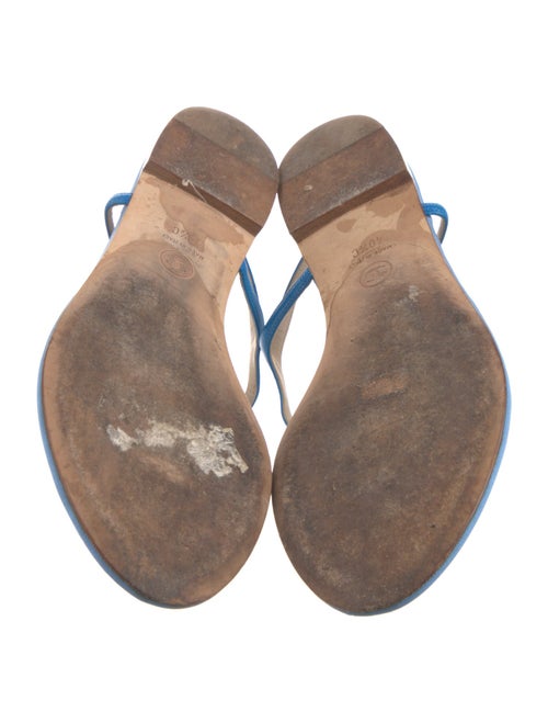 Chanel Interlocking CC Logo Leather T-Strap Sandals