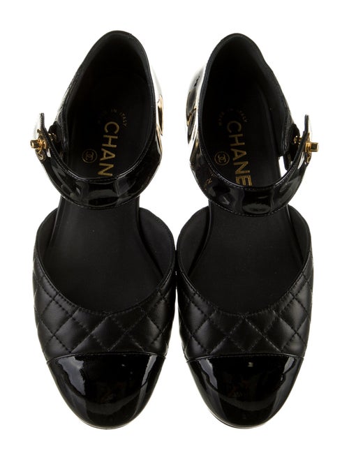Chanel Interlocking CC Logo Leather Mary Jane Flats
