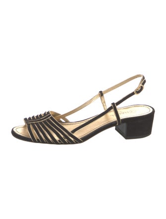 Chanel 2021 Interlocking CC Logo Slingback Sandals