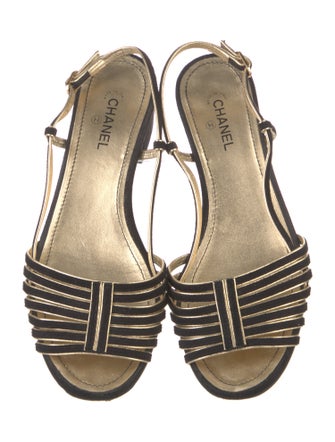 Chanel 2021 Interlocking CC Logo Slingback Sandals