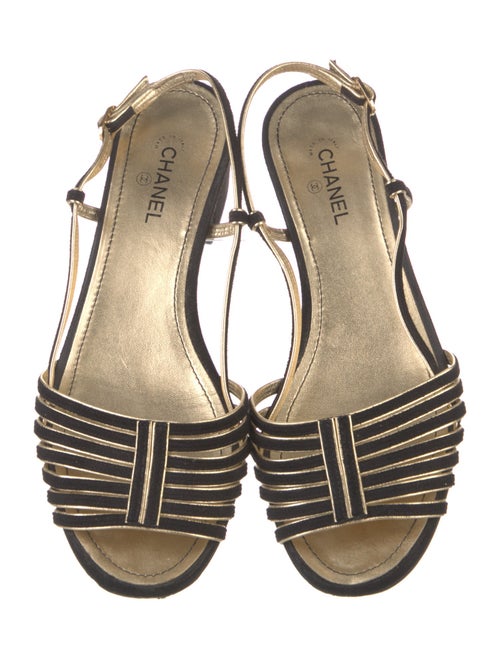 Chanel 2021 Interlocking CC Logo Slingback Sandals