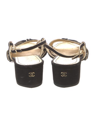 Chanel 2021 Interlocking CC Logo Slingback Sandals