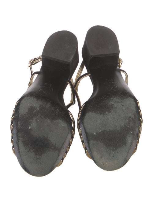 Chanel 2021 Interlocking CC Logo Slingback Sandals