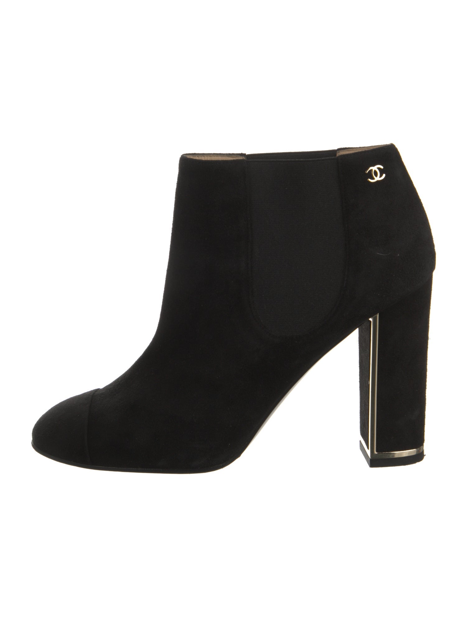 Chanel Interlocking CC Logo Suede Boots