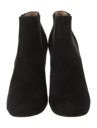 Chanel Interlocking CC Logo Suede Boots