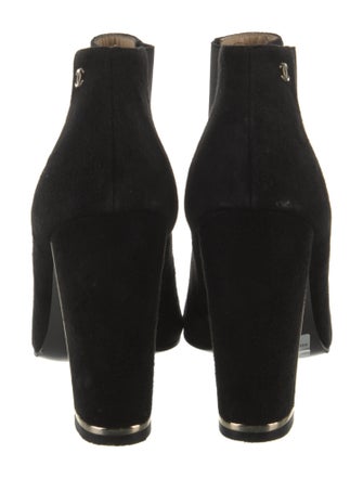Chanel Interlocking CC Logo Suede Boots