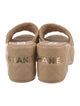 Chanel Interlocking CC Logo Leather Slides