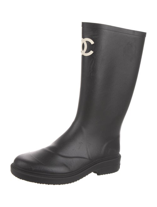 Chanel Interlocking CC Logo Rubber Rain Boots