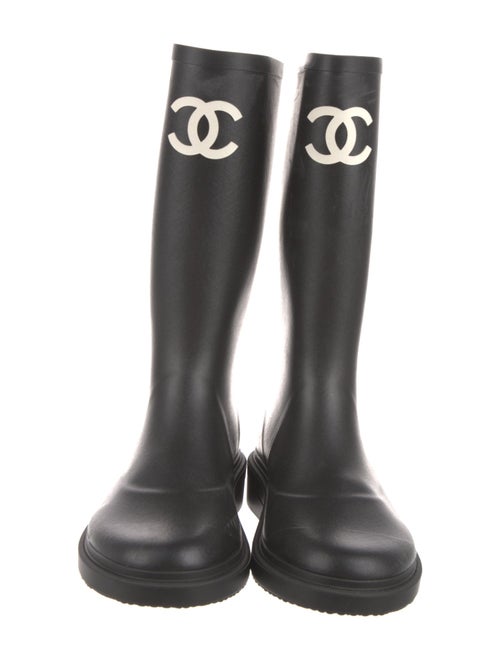 Chanel Interlocking CC Logo Rubber Rain Boots