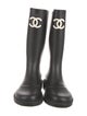 Chanel Interlocking CC Logo Rubber Rain Boots