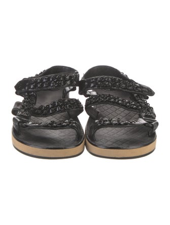 Chanel 2022 Interlocking CC Logo Slingback Sandals