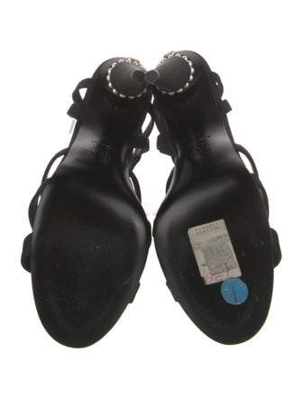 Chanel Interlocking CC Logo Satin Slingback Sandals