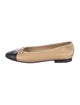 Chanel Interlocking CC Logo Leather Ballet Flats