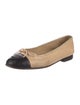 Chanel Interlocking CC Logo Leather Ballet Flats