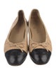 Chanel Interlocking CC Logo Leather Ballet Flats