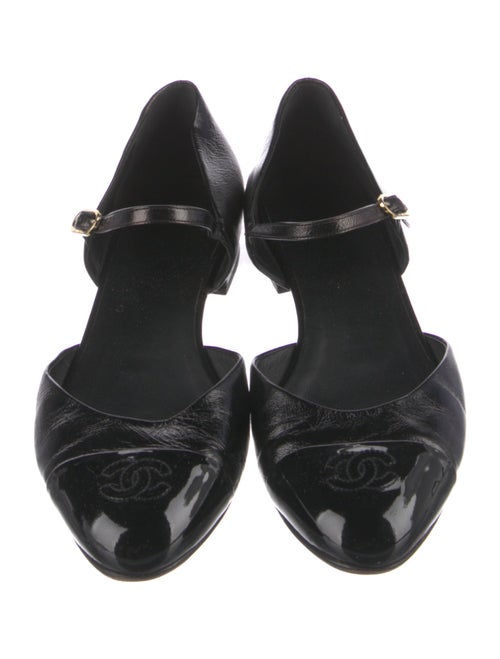Chanel Interlocking CC Logo Leather Mary Jane Flats