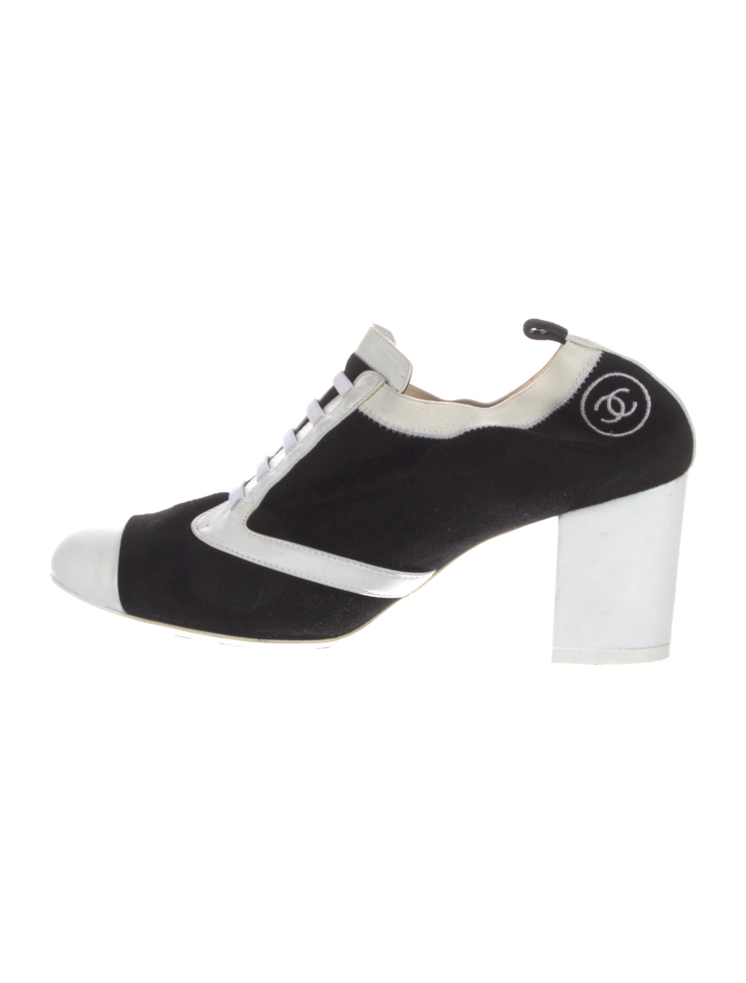 Chanel Interlocking CC Logo Suede T-Strap Pumps