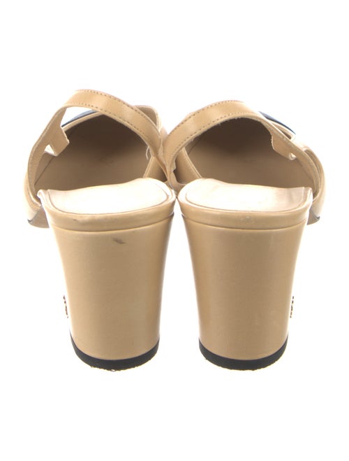 Chanel Interlocking CC Logo Leather Slingback Pumps