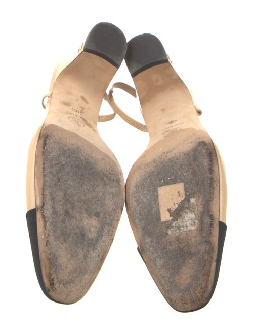 Chanel Interlocking CC Logo Leather Slingback Pumps