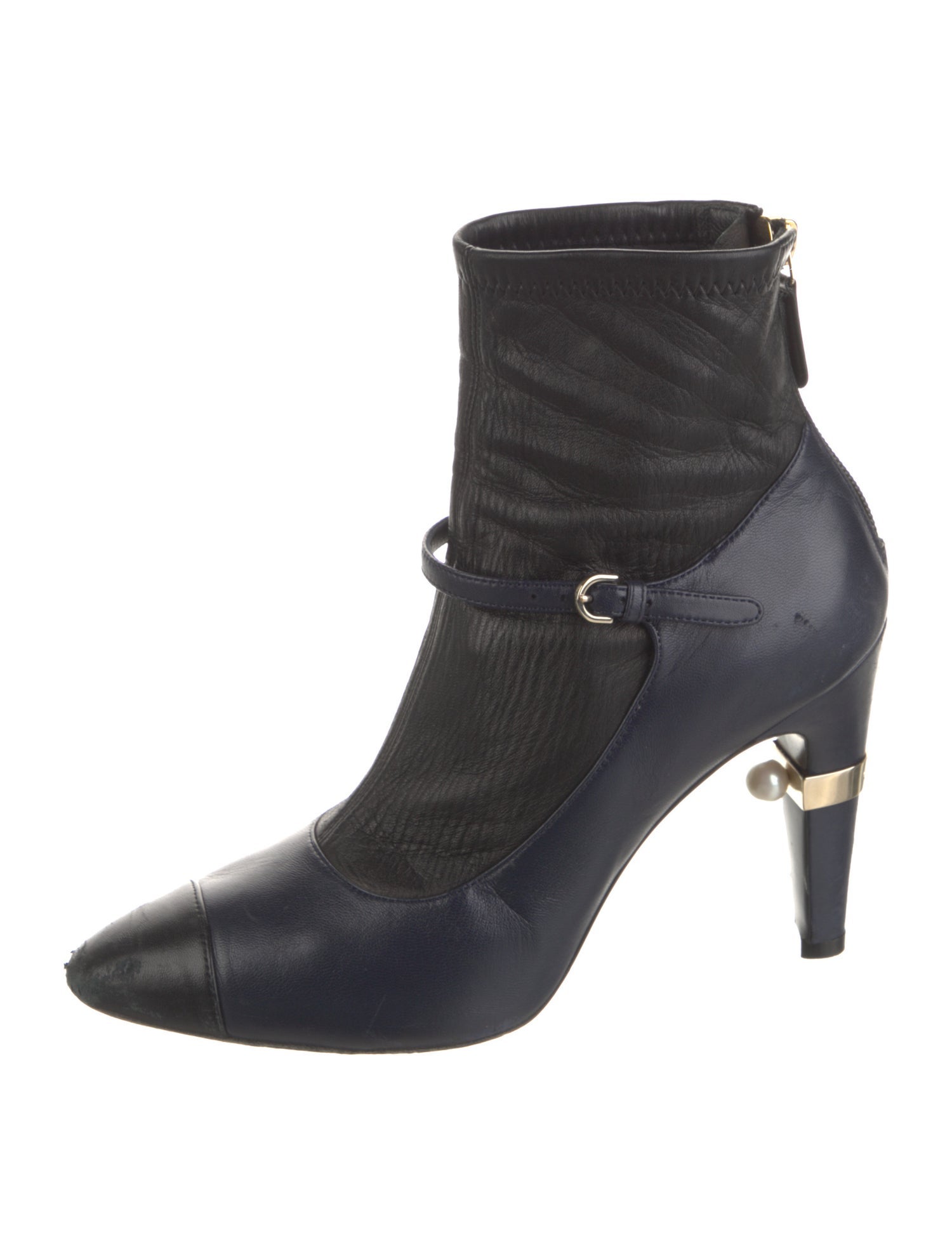 Chanel Interlocking CC Logo Leather Boots