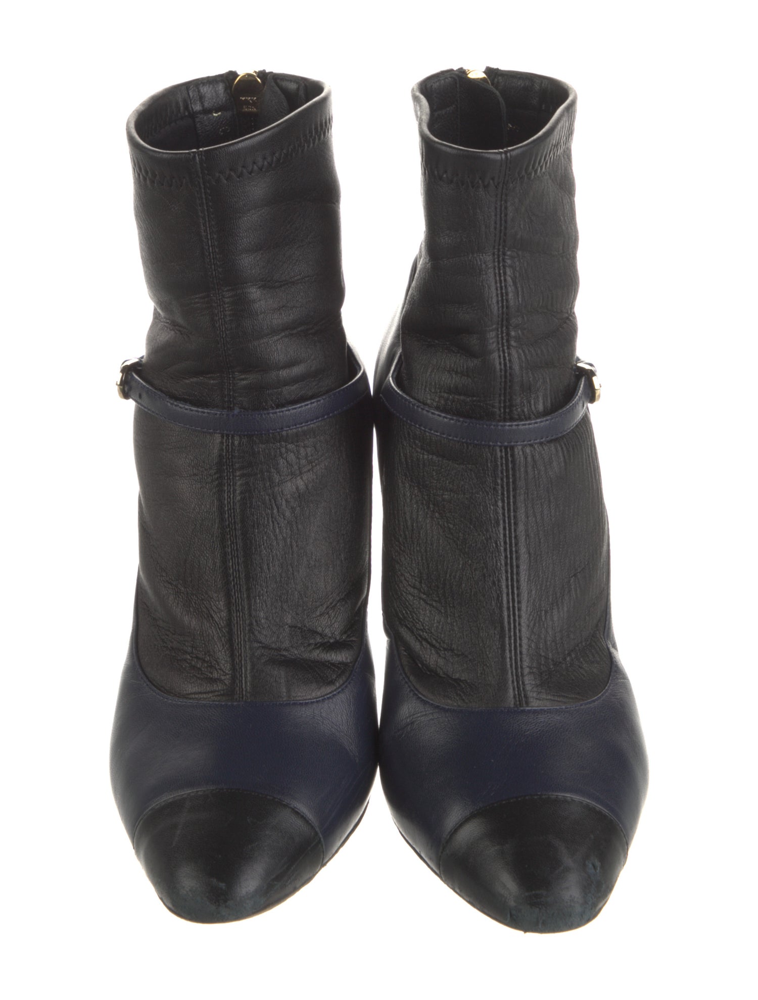 Chanel Interlocking CC Logo Leather Boots