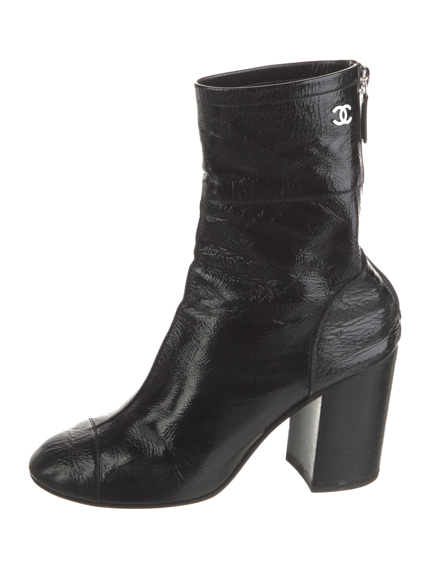 Chanel Interlocking CC Logo Leather Boots