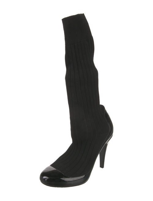 Chanel 2014 Interlocking CC Logo Sock Boots