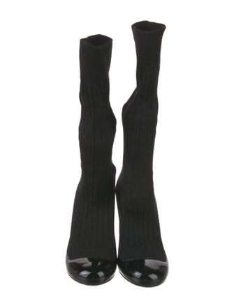 Chanel 2014 Interlocking CC Logo Sock Boots