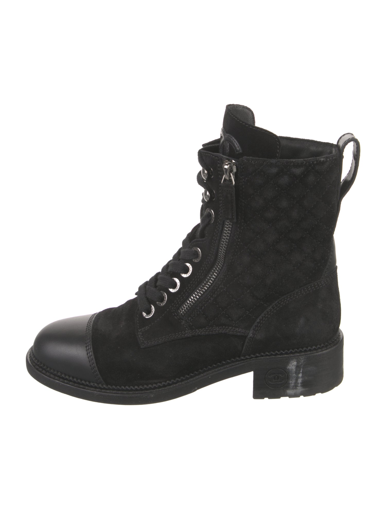 Chanel 2018 Interlocking CC Logo Combat Boots