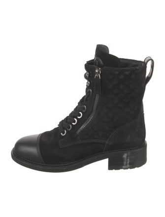 Chanel 2018 Interlocking CC Logo Combat Boots
