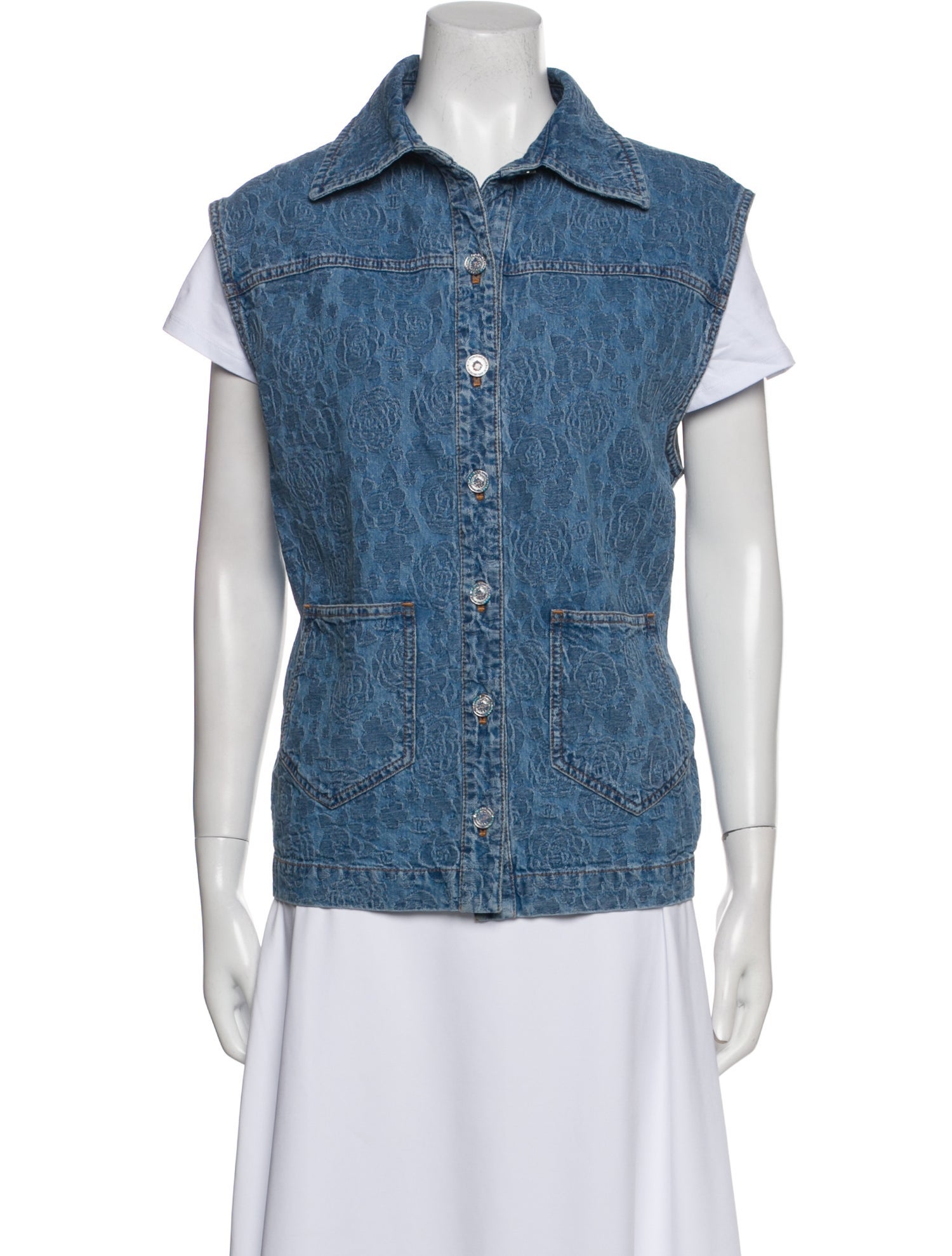 Chanel 2023 Short Sleeve Button-Up Top