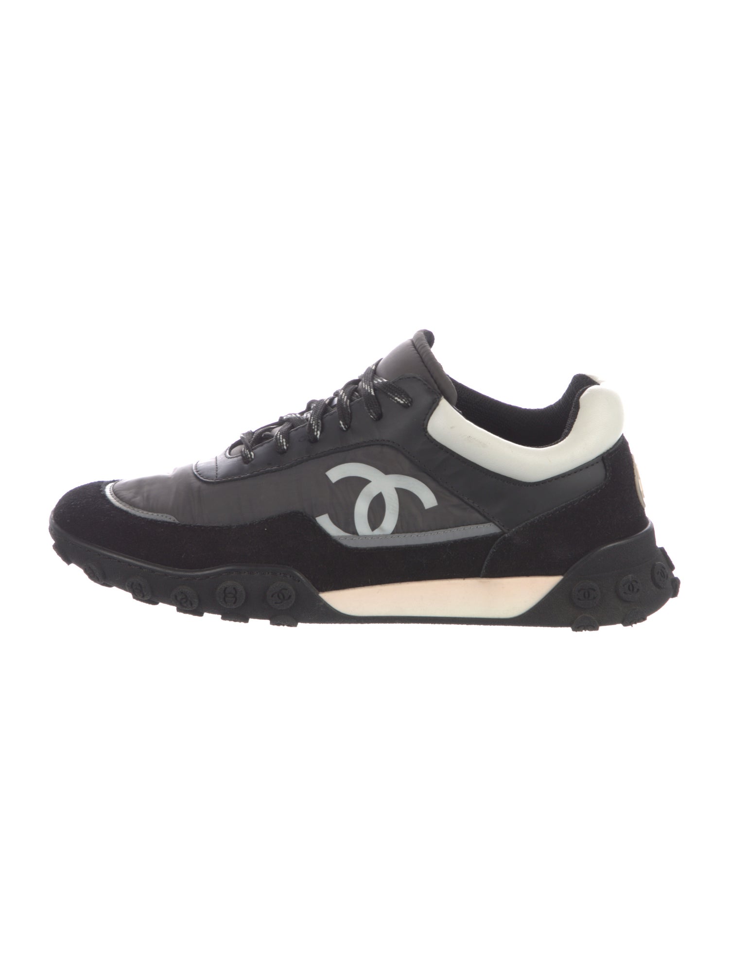 Chanel Interlocking CC Logo Nylon Sneakers