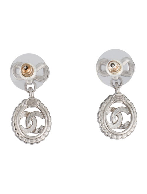 Chanel Strass CC Bow Drop Earrings