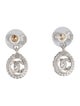 Chanel Strass CC Bow Drop Earrings