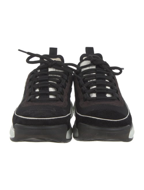 Chanel Interlocking CC Logo Leather Trim Embellishment Sneakers