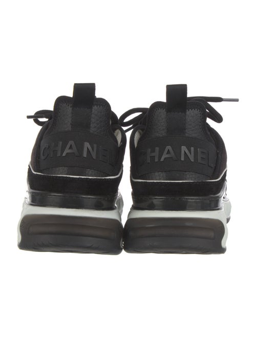 Chanel Interlocking CC Logo Leather Trim Embellishment Sneakers