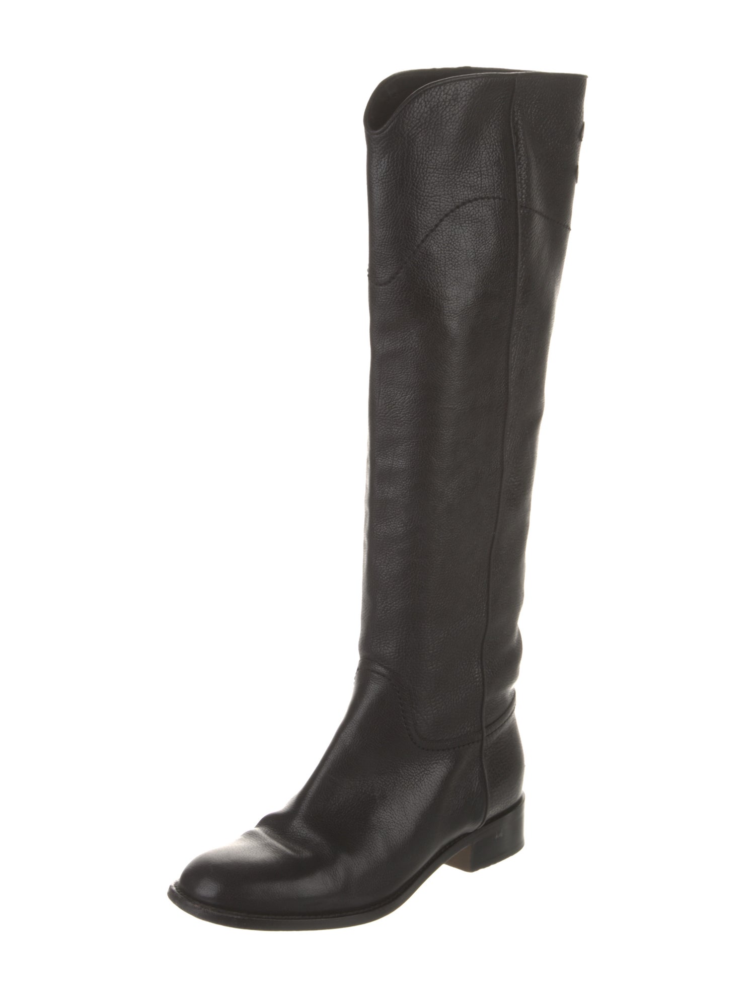Chanel Interlocking CC Logo Leather Riding Boots