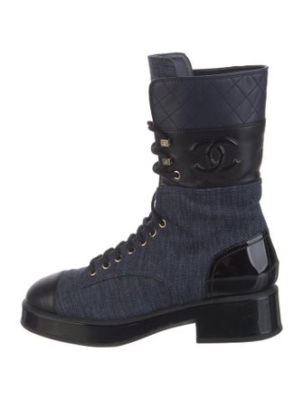 Chanel 2022 Interlocking CC Logo Combat Boots
