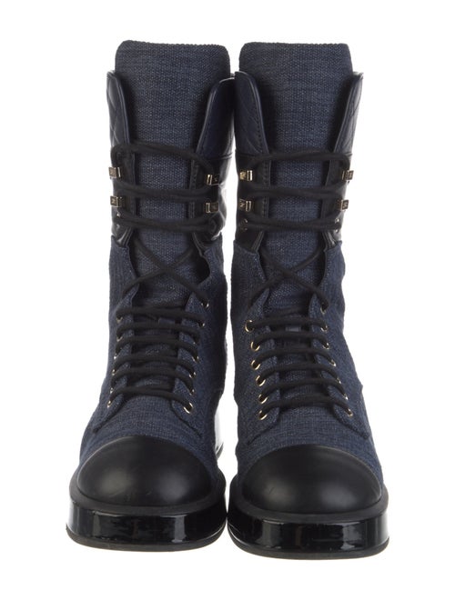 Chanel 2022 Interlocking CC Logo Combat Boots