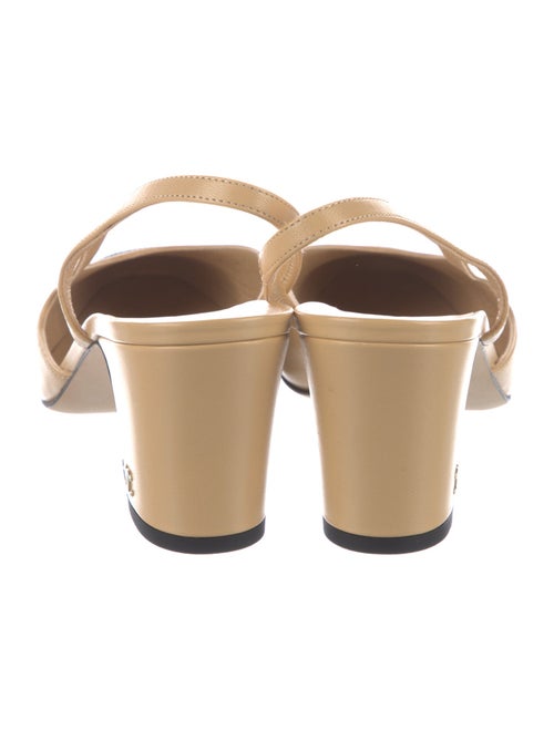 Chanel Interlocking CC Logo Leather Slingback Pumps