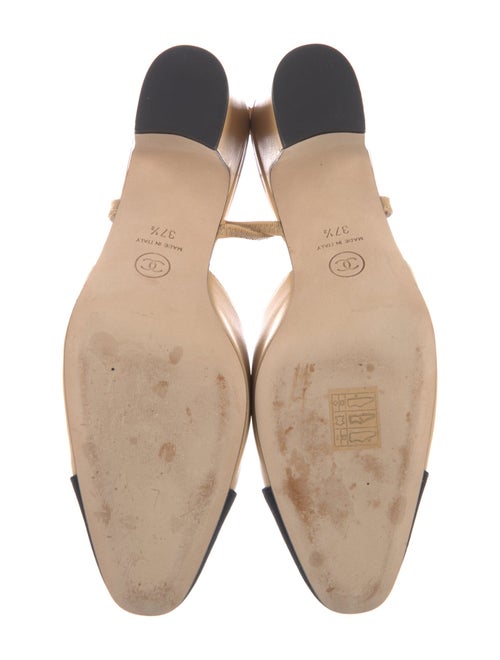 Chanel Interlocking CC Logo Leather Slingback Pumps